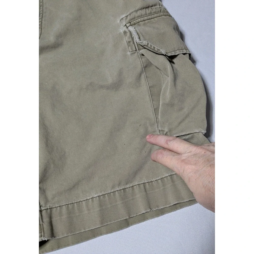 VTG POLO RALPH LAUREN Men 36 Khaki Cotton Wellworn‎ Cargo Shorts